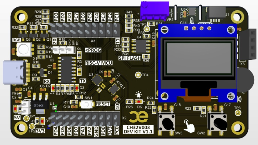 Exploring CH32V003 Development Boards: Embeetle TinyScarab And CAPUF Kits